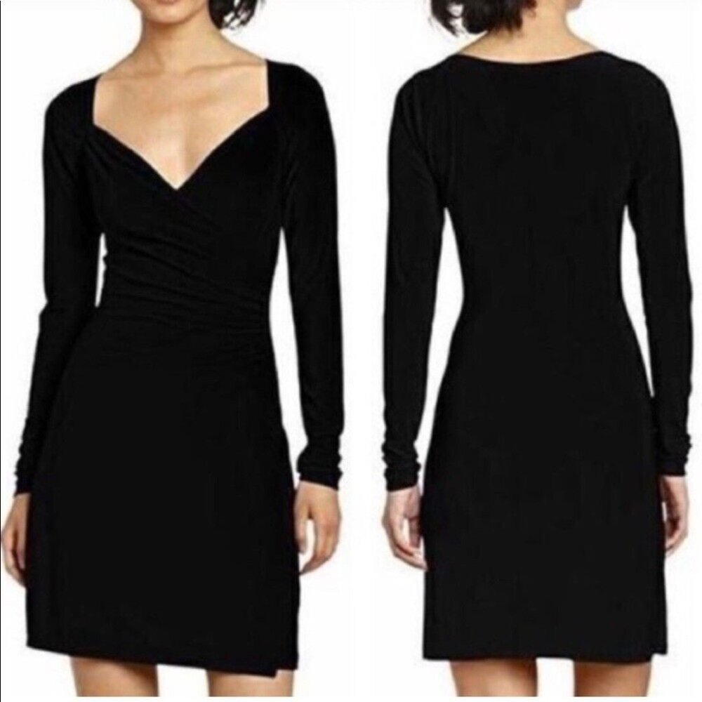 Norma Kamali Sweetheart Wrap Dress, 3/4 Sleeves